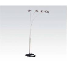 Nickel Metal Floor Lamp W/5 Light Bulbs